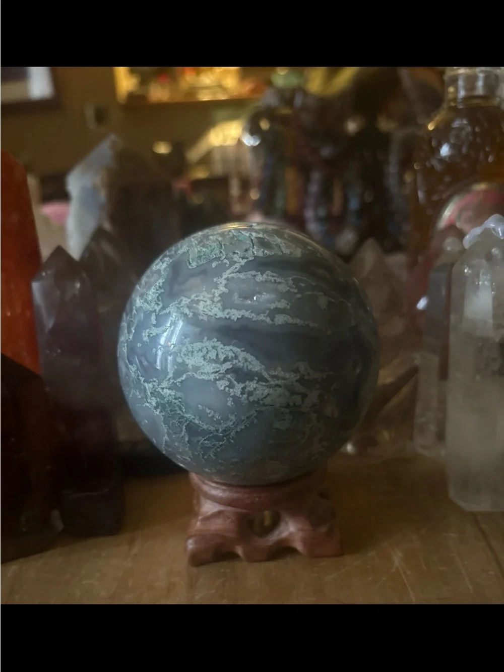 Moss Agate Sphere HQ Madagascar
